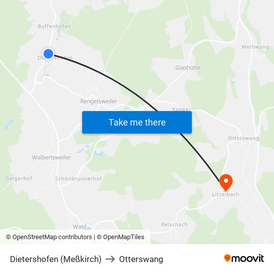 Dietershofen (Meßkirch) to Otterswang map