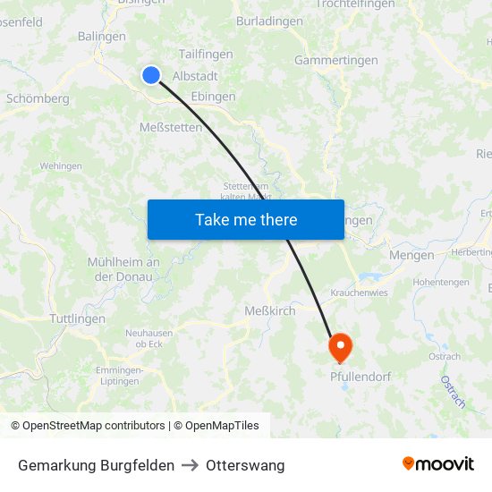 Gemarkung Burgfelden to Otterswang map