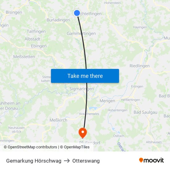 Gemarkung Hörschwag to Otterswang map