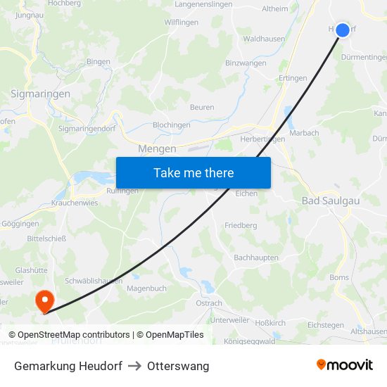 Gemarkung Heudorf to Otterswang map