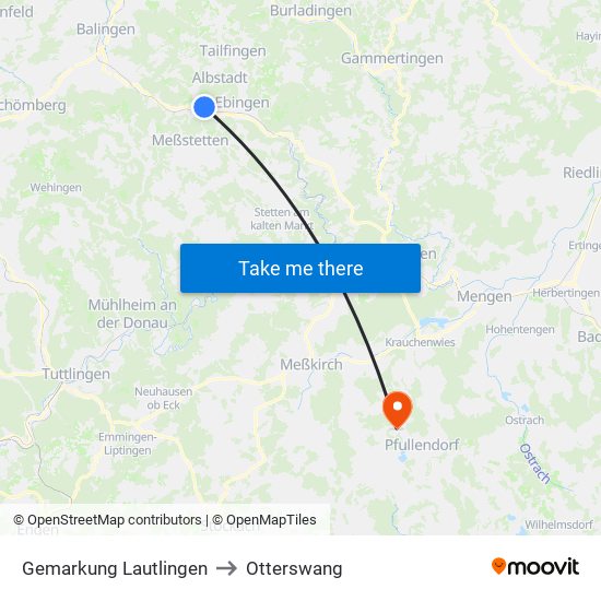 Gemarkung Lautlingen to Otterswang map
