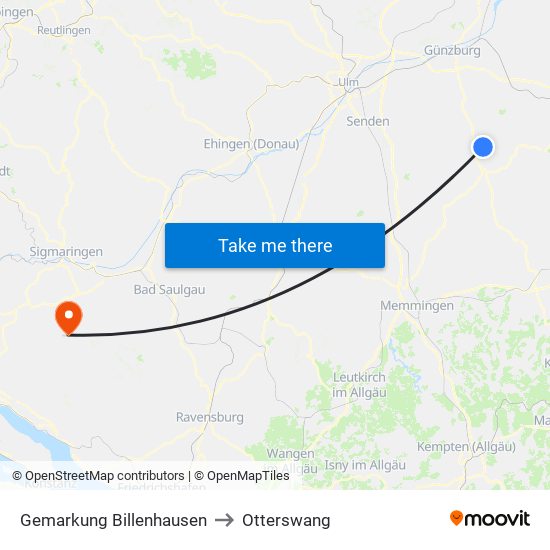 Gemarkung Billenhausen to Otterswang map