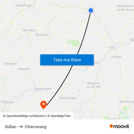 Süßen to Otterswang map