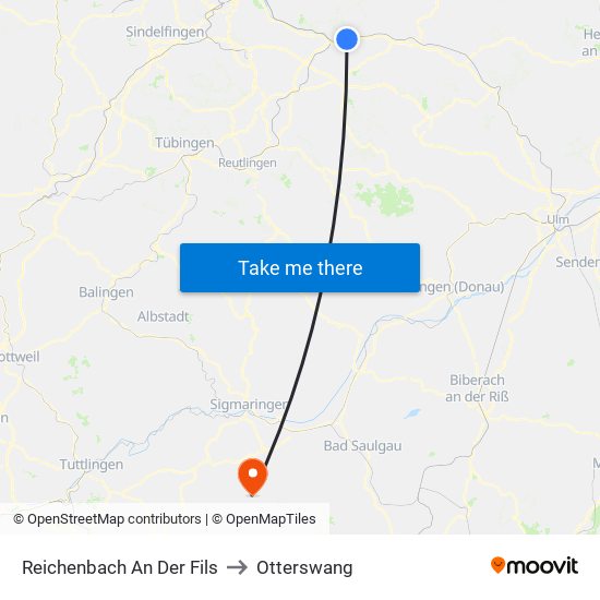 Reichenbach An Der Fils to Otterswang map