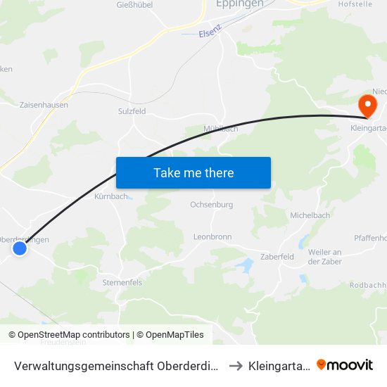 Verwaltungsgemeinschaft Oberderdingen to Kleingartach map