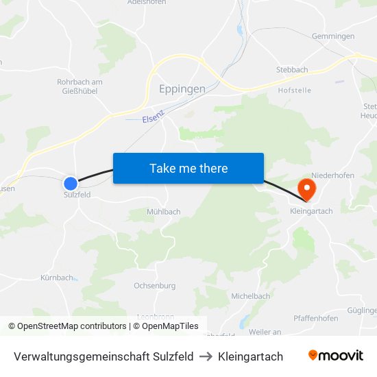 Verwaltungsgemeinschaft Sulzfeld to Kleingartach map