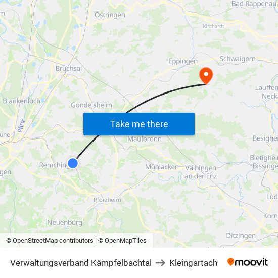Verwaltungsverband Kämpfelbachtal to Kleingartach map