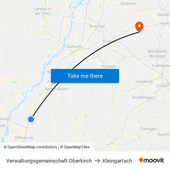 Verwaltungsgemeinschaft Oberkirch to Kleingartach map