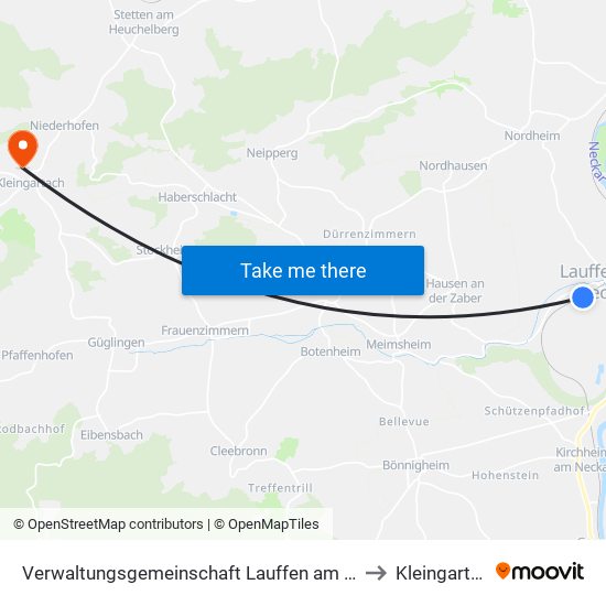 Verwaltungsgemeinschaft Lauffen am Neckar to Kleingartach map