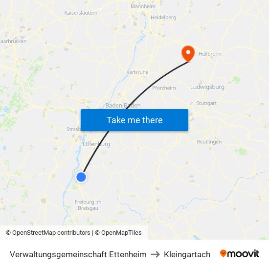 Verwaltungsgemeinschaft Ettenheim to Kleingartach map