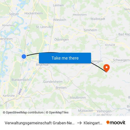 Verwaltungsgemeinschaft Graben-Neudorf to Kleingartach map