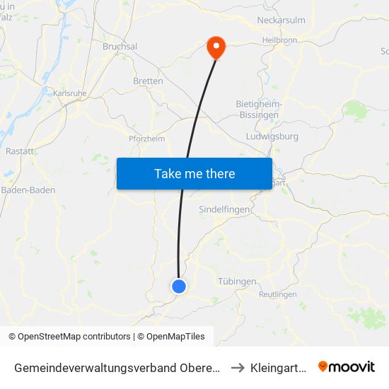 Gemeindeverwaltungsverband Oberes Gäu to Kleingartach map