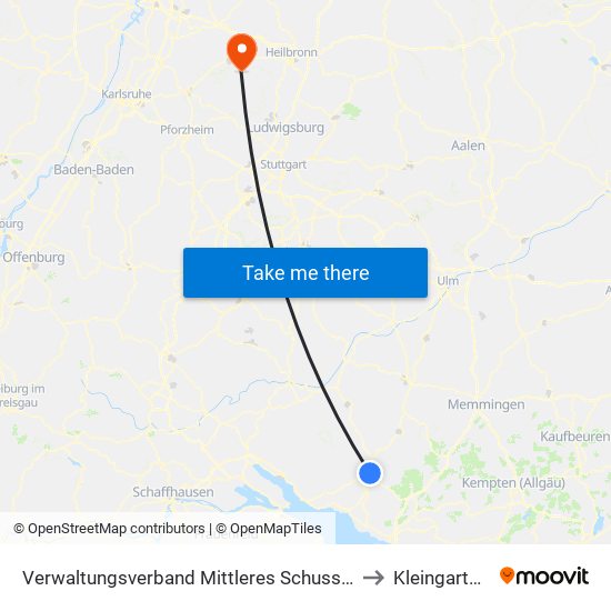 Verwaltungsverband Mittleres Schussental to Kleingartach map