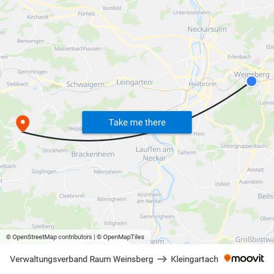 Verwaltungsverband Raum Weinsberg to Kleingartach map