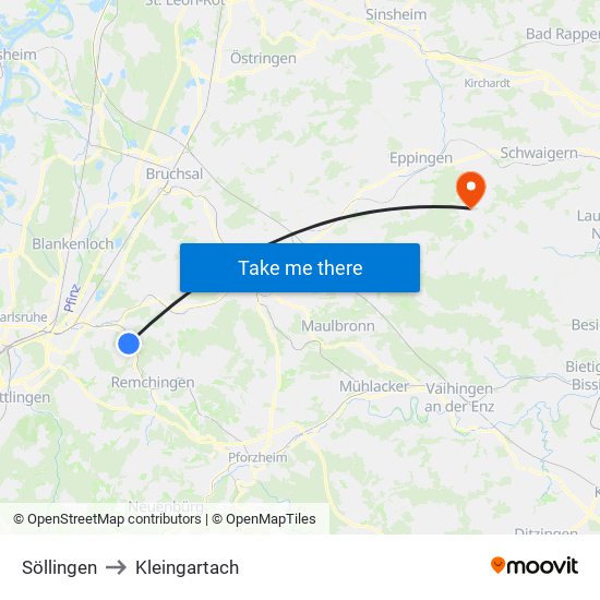 Söllingen to Kleingartach map