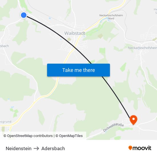 Neidenstein to Adersbach map