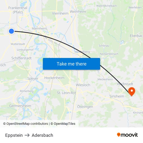 Eppstein to Adersbach map