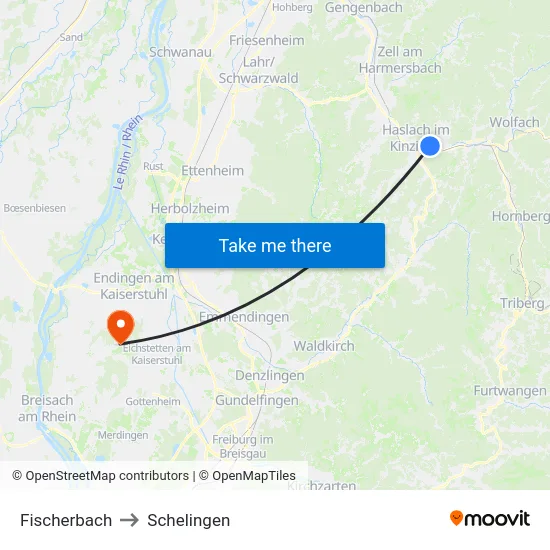 Fischerbach to Schelingen map