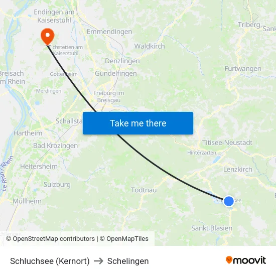 Schluchsee (Kernort) to Schelingen map