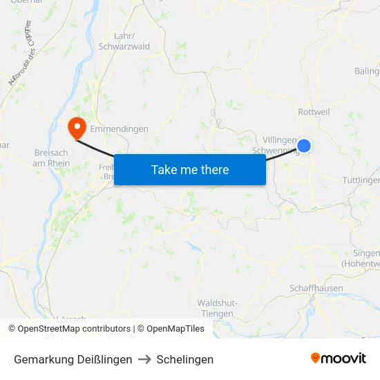 Gemarkung Deißlingen to Schelingen map