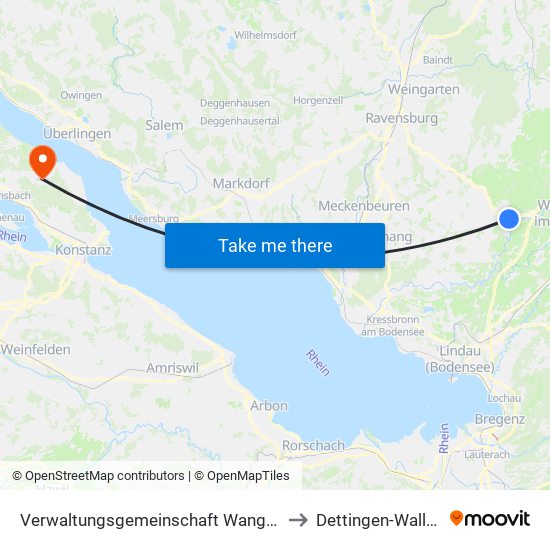 Verwaltungsgemeinschaft Wangen Im Allgäu to Dettingen-Wallhausen map