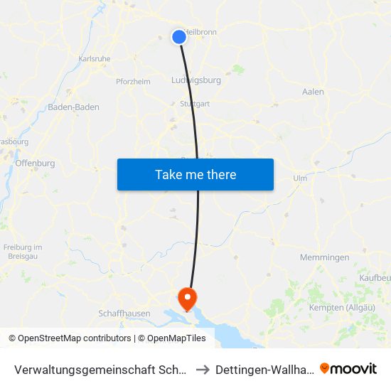 Verwaltungsgemeinschaft Schwaigern to Dettingen-Wallhausen map