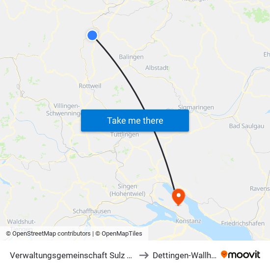 Verwaltungsgemeinschaft Sulz am Neckar to Dettingen-Wallhausen map