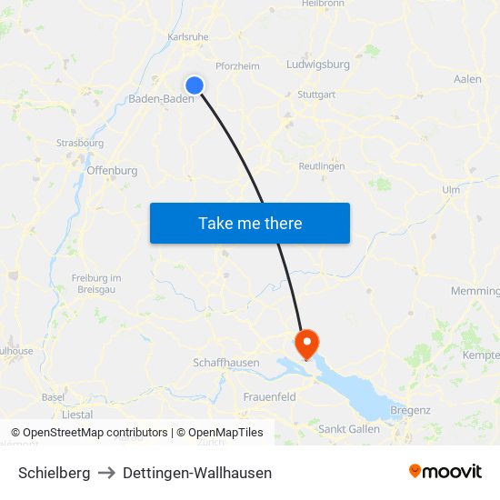 Schielberg to Dettingen-Wallhausen map