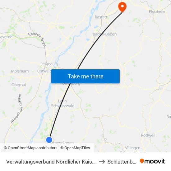 Verwaltungsverband Nördlicher Kaiserstuhl to Schluttenbach map