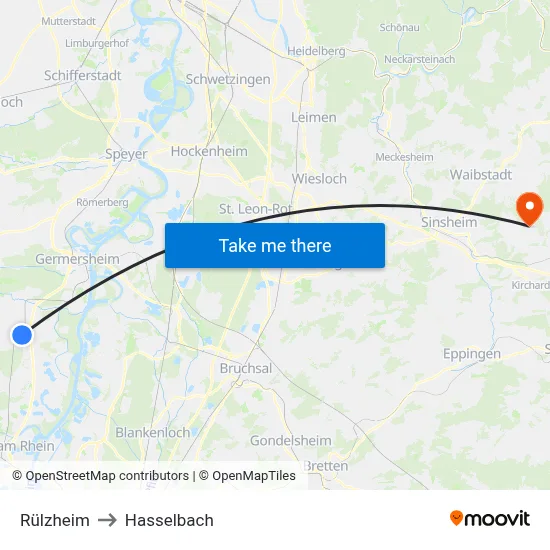 Rülzheim to Hasselbach map