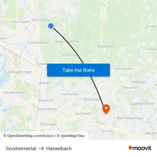 Gorxheimertal to Hasselbach map