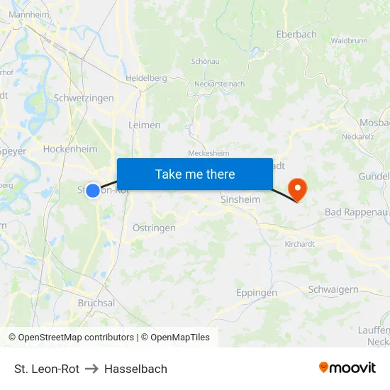 St. Leon-Rot to Hasselbach map