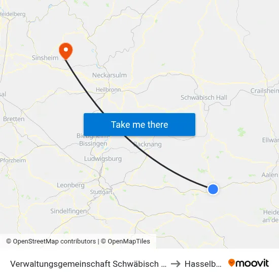 Verwaltungsgemeinschaft Schwäbisch Gmünd to Hasselbach map
