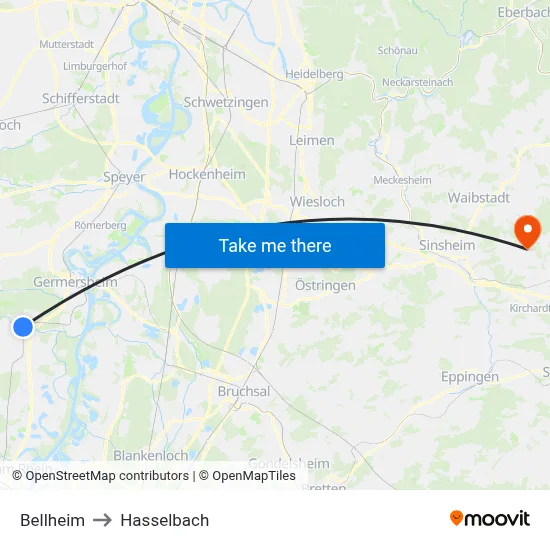 Bellheim to Hasselbach map