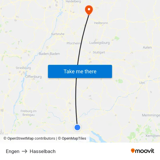 Engen to Hasselbach map