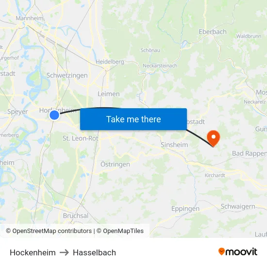 Hockenheim to Hasselbach map