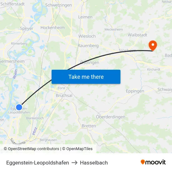 Eggenstein-Leopoldshafen to Hasselbach map