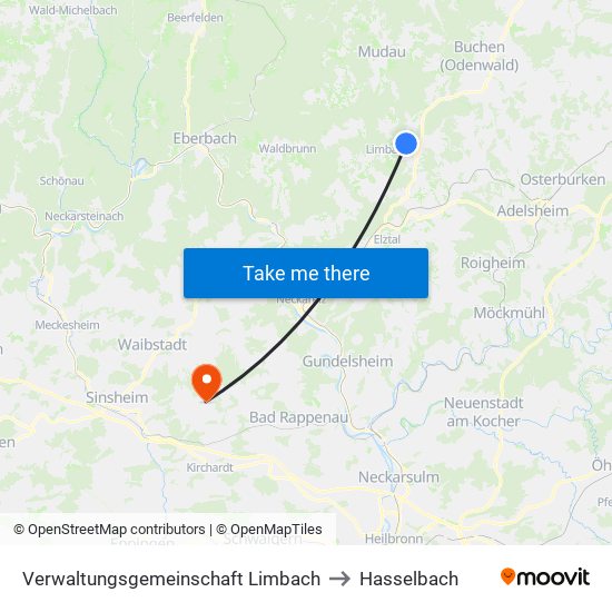 Verwaltungsgemeinschaft Limbach to Hasselbach map
