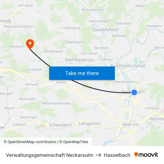 Verwaltungsgemeinschaft Neckarsulm to Hasselbach map
