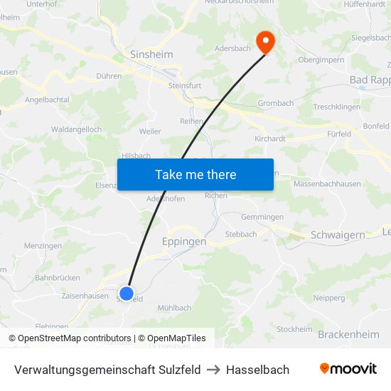 Verwaltungsgemeinschaft Sulzfeld to Hasselbach map