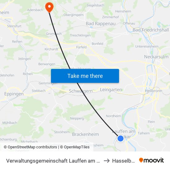 Verwaltungsgemeinschaft Lauffen am Neckar to Hasselbach map