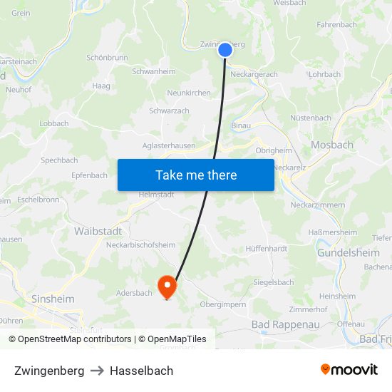 Zwingenberg to Hasselbach map