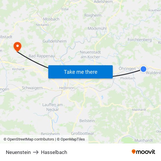 Neuenstein to Hasselbach map