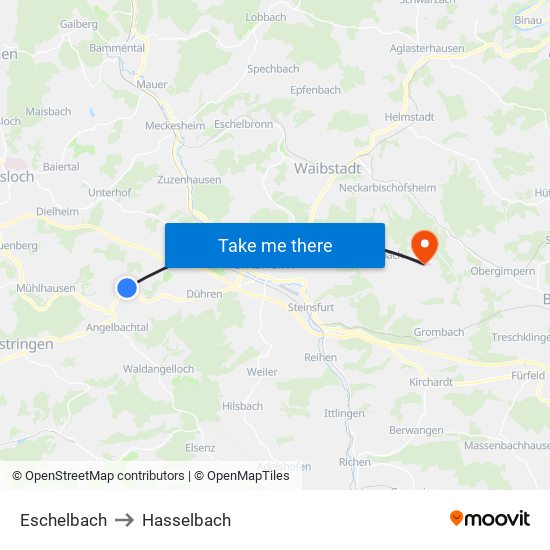 Eschelbach to Hasselbach map