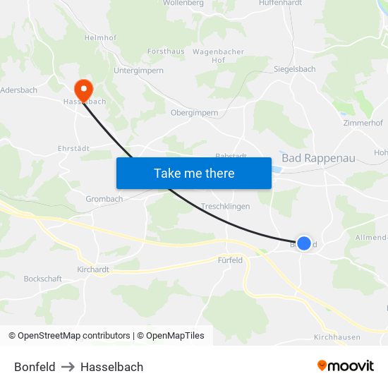 Bonfeld to Hasselbach map