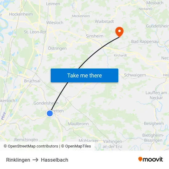Rinklingen to Hasselbach map