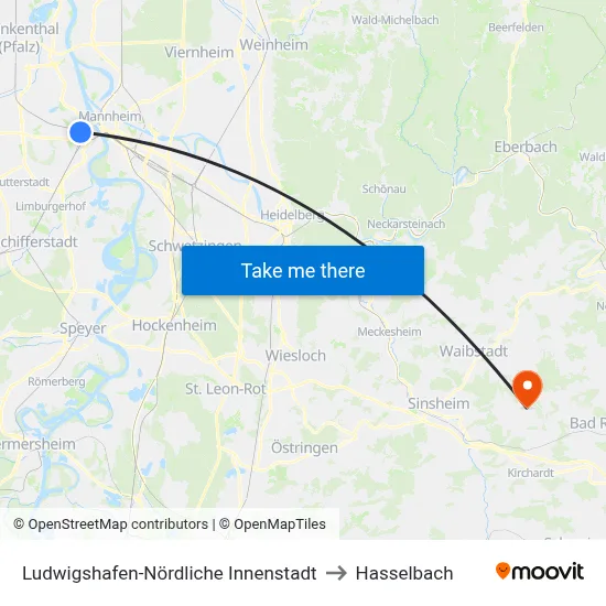 Ludwigshafen-Nördliche Innenstadt to Hasselbach map