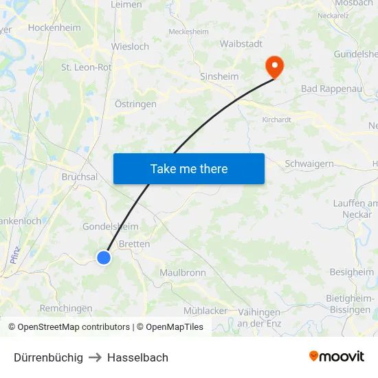 Dürrenbüchig to Hasselbach map