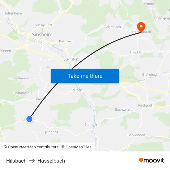 Hilsbach to Hasselbach map