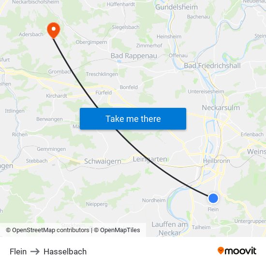 Flein to Hasselbach map